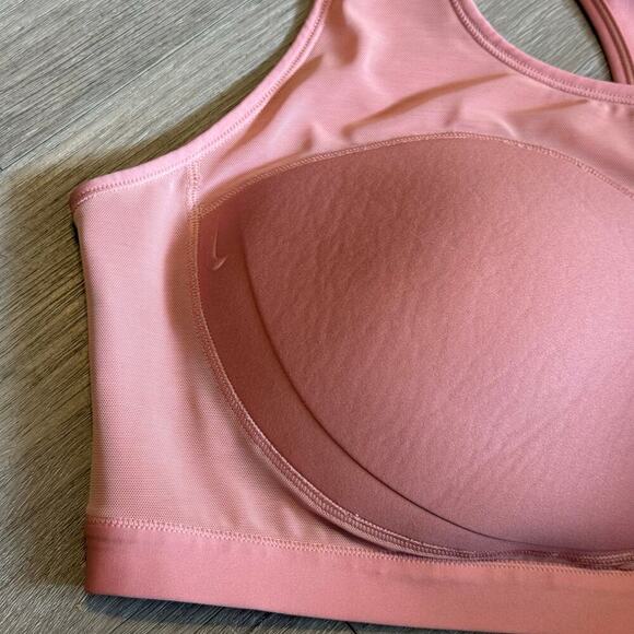 Nike Dri-FIT Plus Size Sports Bra 2X Pink Racerback Padded Swoosh Logo - Picture 5 of 9